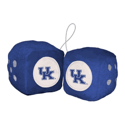 Kentucky Wildcats Team Color Fuzzy Dice Dcor 3" Set