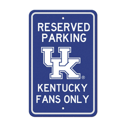 Kentucky Wildcats Team Color Reserved Parking Sign Dcor 18in. X 11.5in. Lightweight