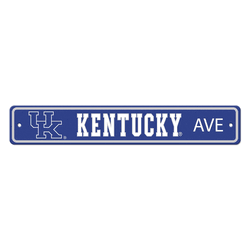 Kentucky Wildcats Team Color Street Sign Dcor 4in. X 24in. Lightweight