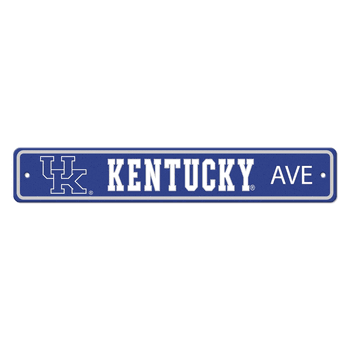 Kentucky Wildcats Team Color Street Sign Dcor 4in. X 24in. Lightweight