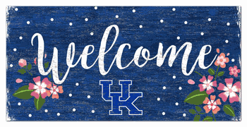 Kentucky Wildcats Welcome Floral 6x12 Sign