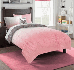 Kids Wild At Heart Bed In A Bag with Decorative Throw Pillow Twin