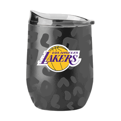 LA Lakers Leopard 16oz Black Powdercoat Curved Beverage