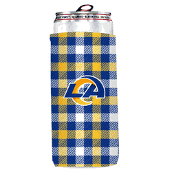 LA Rams Plaid Insulated Slim Can Sleeve