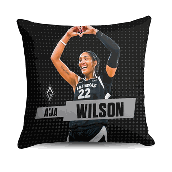 Las Vegas Aces A'ja Wilson Throw Pillow 18x18 inches