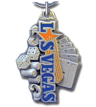 Las Vegas Metal Key Chain with Enameled Details