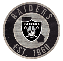 Las Vegas Raiders 12 in. Circle w/ State Sign