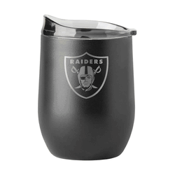 Las Vegas Raiders 16oz Black Etch Powder Coat Curved Bev