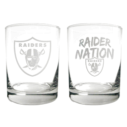 Las Vegas Raiders  2pc Rocks Glass Set