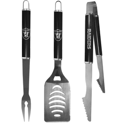 Las Vegas Raiders 3 pc Steel BBQ Set in Black