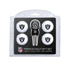 Las Vegas Raiders 4 Ball Gift Set + Divot Tool & Marker