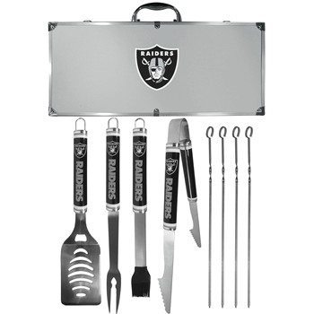 Las Vegas Raiders 8 pc Logo BBQ Set