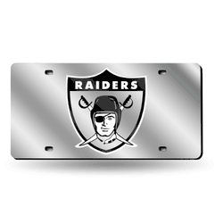 Las Vegas Raiders AFL Retro 12" x 6" Silver Laser Cut Tag For Car/Truck/SUV