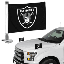 Las Vegas Raiders Ambassador Car Flags, Black - 2 Pack Mini Auto Flags, 4in X 6in