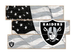 Las Vegas Raiders American Flag 3 Plank