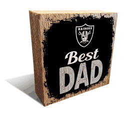 Las Vegas Raiders Best Dad 6x6 Wood Block