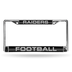 Las Vegas Raiders Black 12" x 6" Laser Cut Chrome Frame