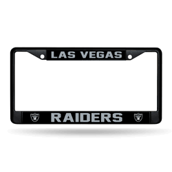 Las Vegas Raiders  Black Chrome Frame with Decal Inserts 12" x 6" Car/Truck Auto Accessory