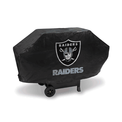 Las Vegas Raiders Black Deluxe Vinyl Grill Cover - 68" Wide/Heavy Duty/Velcro Staps