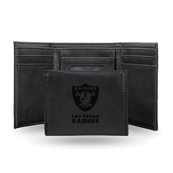 Las Vegas Raiders Black Laser Engraved Faux Leather Trifold