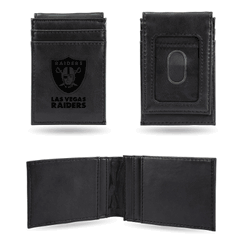 Las Vegas Raiders Black Laser Engraved Front Pocket Wallet