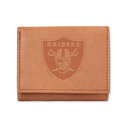 Las Vegas Raiders  Brown Embossed Genuine Leather Tri-Fold Wallet