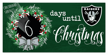 Las Vegas Raiders Chalk Christmas Countdown 6x12 Sign