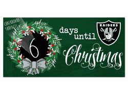 Las Vegas Raiders Chalk Christmas Countdown 6x12 Sign