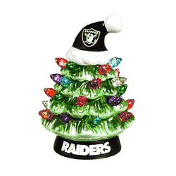Las Vegas Raiders Christmas Tree 4 Inch LED Tabletop