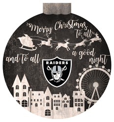 Las Vegas Raiders Christmas Village 12in Wall Art