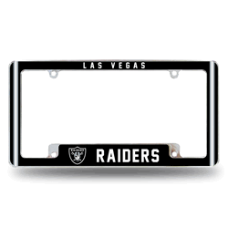 Las Vegas Raiders Classic 12" x 6" Chrome All Over Automotive License Plate Frame