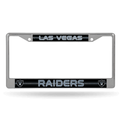 Las Vegas Raiders Classic 12" x 6" Silver Bling Chrome Car/Truck/SUV Auto Accessory