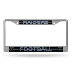 Las Vegas Raiders Classic 12" x 6" Silver Bling Chrome Car/Truck/SUV Auto Accessory