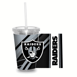 Las Vegas Raiders Clear Tumbler W/Straw