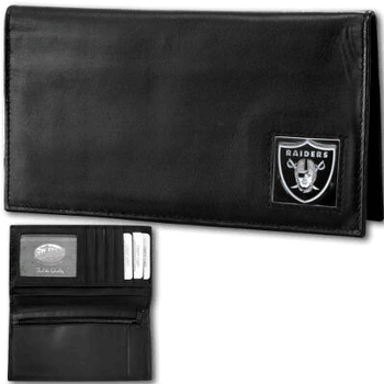 Las Vegas Raiders Deluxe Leather Checkbook Cover
