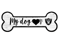Las Vegas Raiders Dog Bone 6x12 Sign