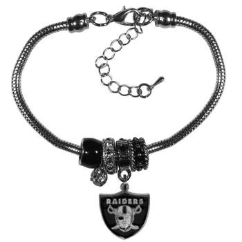 Las Vegas Raiders Euro Bead Bracelet