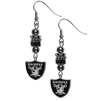 Las Vegas Raiders Euro Bead Earrings