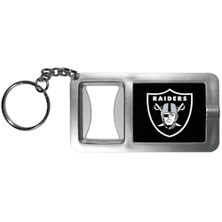 Las Vegas Raiders Flashlight Key Chain with Bottle Opener