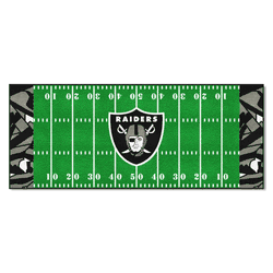 Las Vegas Raiders Football Field Runner Mat - 30in. x 72in. XFIT Design