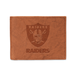 Las Vegas Raiders  Genuine Leather Billfold Wallet - 3.25" x 4.25" - Slim Style