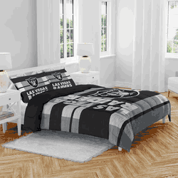 Las Vegas Raiders Heather Stripe 3 PC Full/Queen Bed in a Bag