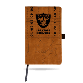 Las Vegas Raiders Laser Engraved Notepad With Elastic Band - Brown