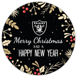 Las Vegas Raiders Merry Christmas & New Year 12in Circle