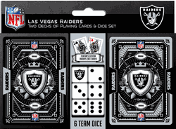Las Vegas Raiders NFL 2-pack Playing Cards & Dice Set