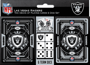 Las Vegas Raiders NFL 2-pack Playing Cards & Dice Set