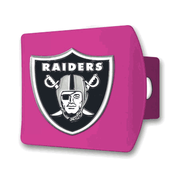 Las Vegas Raiders Pink Metal Hitch Cover with  3D Color Emblem