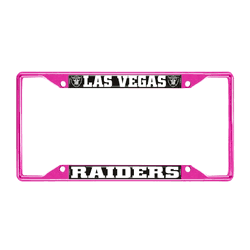 Las Vegas Raiders Pink Metal License Plate Frame - 6.25"x12.25"