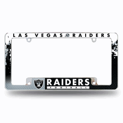 Las Vegas Raiders Primary 12" x 6" Chrome All Over Automotive License Plate Frame