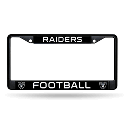 Las Vegas Raiders Raiders Football Black Chrome Frame with Plastic Inserts 12" x 6" Car/Truck Auto Accessory